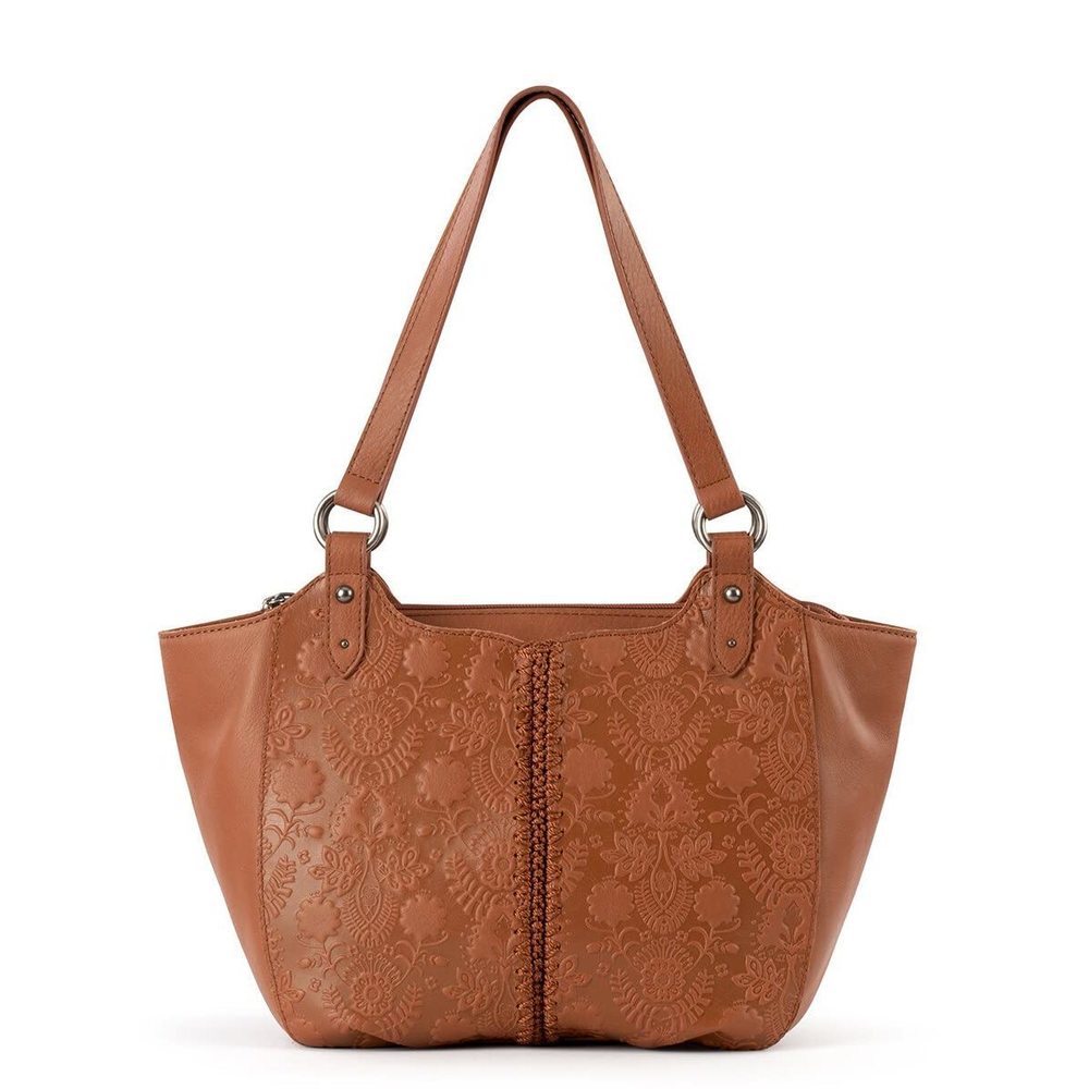 Bolinas Leather Satchel, Tobacco Floral Embossed, One Size Us ^_^
